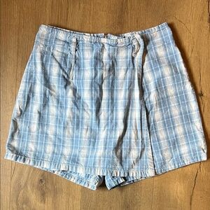 Blue and White Plaid Women's Skort